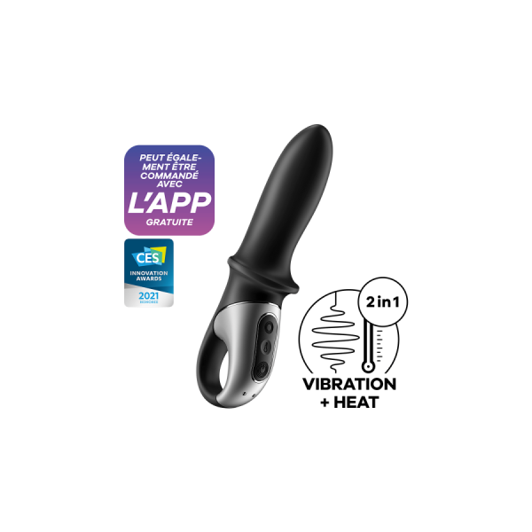 Vibromasseur noir USB, chauffant et connecté Hot Passion Satisfyer 